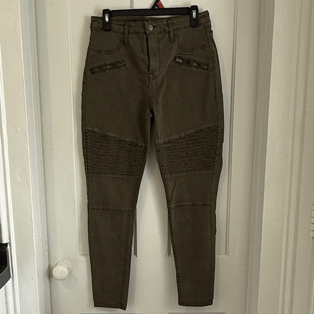 Mossimo Olive Green Moto Pants
